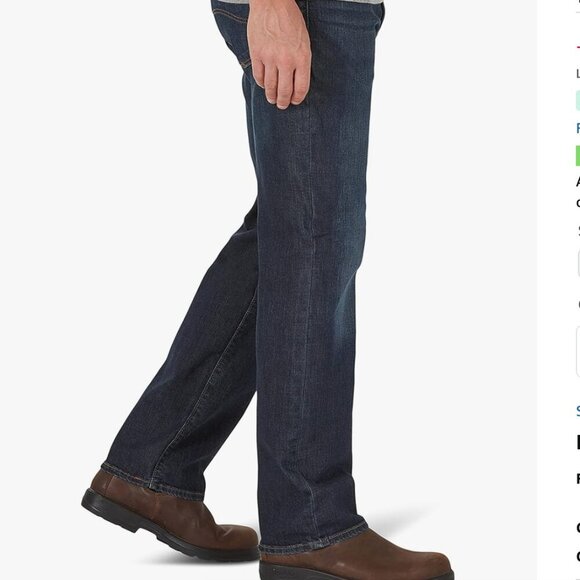 NWT Lee Men's Extreme Motion Regular Boot Jean, cruz, 34Wx34L - Picture 2 of 5